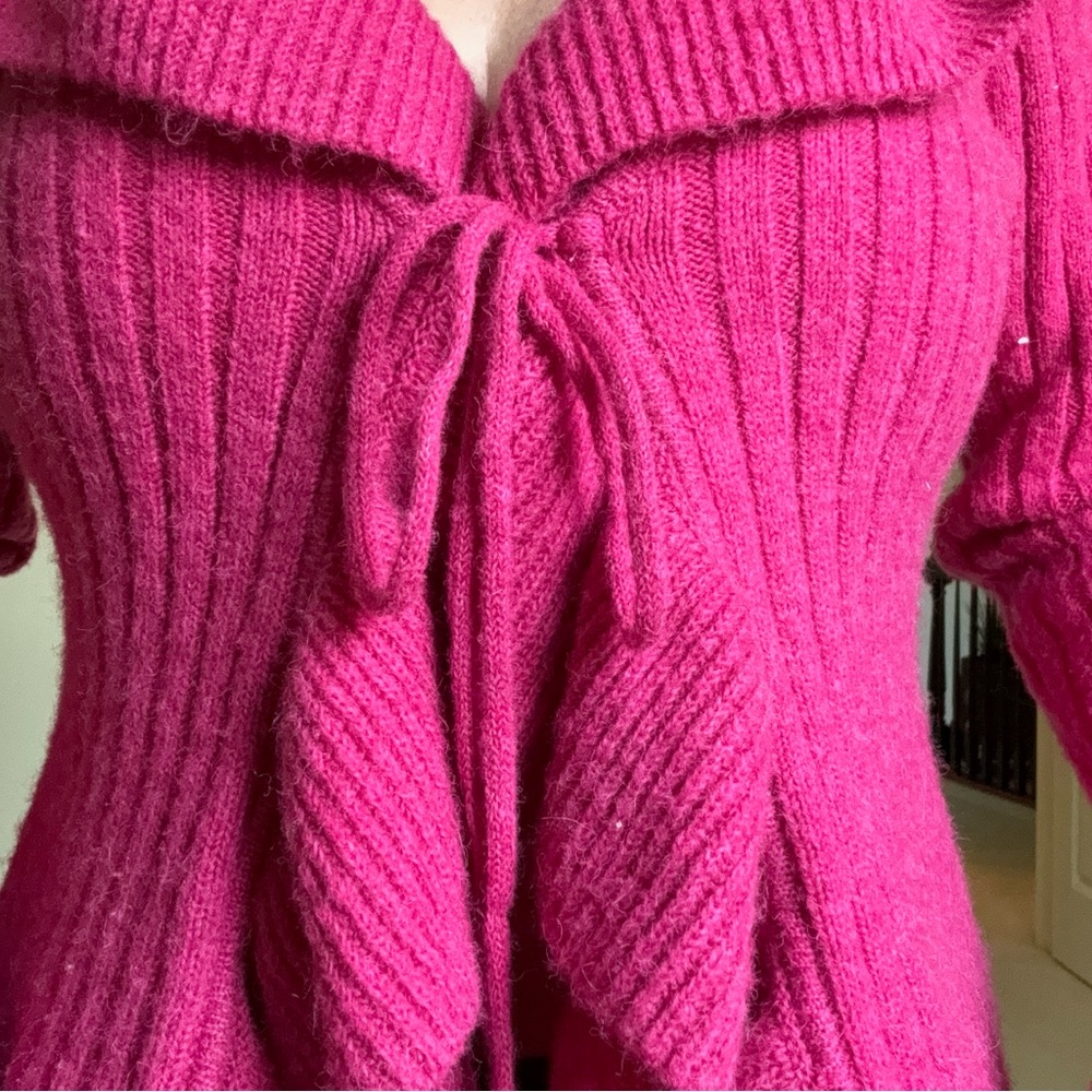 Vici Pink Ruffled Tie Front Sweater - Picture 4 of 8